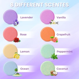 CalmNFiz Shower Steamers 8 Pack - Organic & Natural Essential Fragrances for Teens and Adults - Stocking Stuffers, White Elephant, Birthday, Christmas Small Gifts for Women Who Have Everything