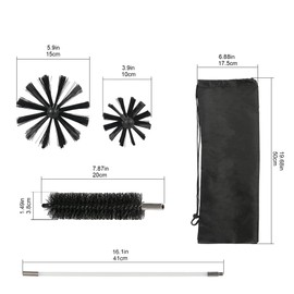 AOGYikang 30 Feet Dryer Vent Cleaning Brush Kit, Multi-Purpose lint Cleaning Brush with 4" and 6" Brush Head, Professional Lint Cleaning Accessories for Chimneys, Ducts, Dryers, Crevices