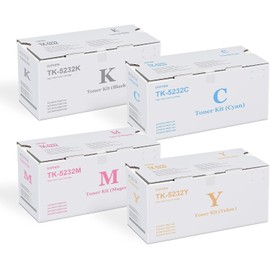 LOVPAIN TK5232 TK-5232 4-Color Toner Cartridge Set (4 Pack, 1BK/1C/1M/1Y) - TK-5232K TK-5232C TK-5232M TK-5232Y Toner Replacement for Kyocera ECOSYS P5021cdn P5021cdw M5521cdn M5521cdw Printer