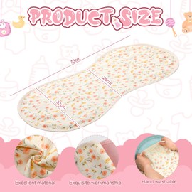Hahafelt 3 Pcs Changing Pad Liners Fits in Peanut Shape Changing Pad Waterproof Diaper Mats Organic Cotton Peanut Mats are Warm on a Baby's Back, Washable Reusable(Beautiful Style,Pink)