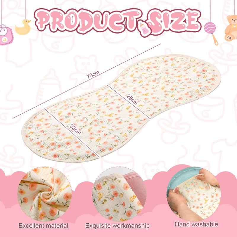 Hahafelt 3 Pcs Changing Pad Liners Fits in Peanut Shape