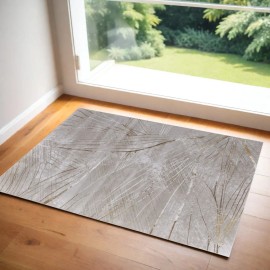 Homeroots 2' X 3' Silver Brown and Taupe Abstract Power Loom Area Rug
