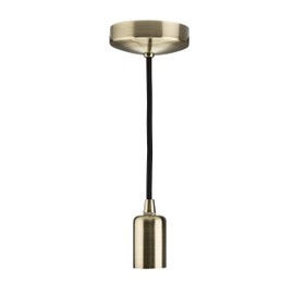 Knightsbridge 6 Inch E27 Contemporary Pendant Set in Antique Brass