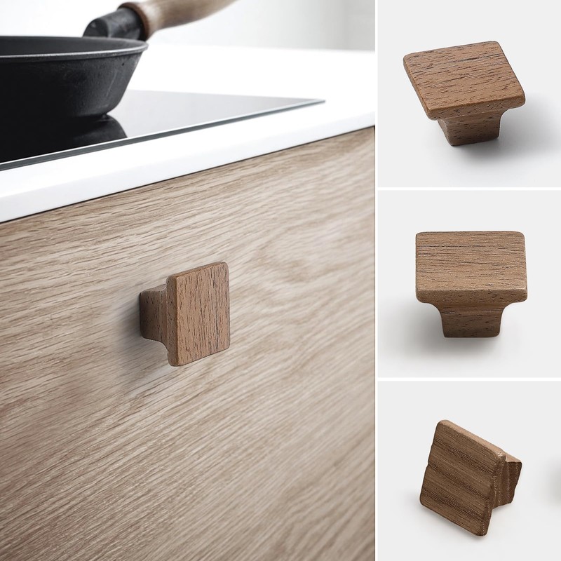 Evionlin 4 Pack(Square) Minimalist and High-End Chinese-Style Cabinet Door Handles