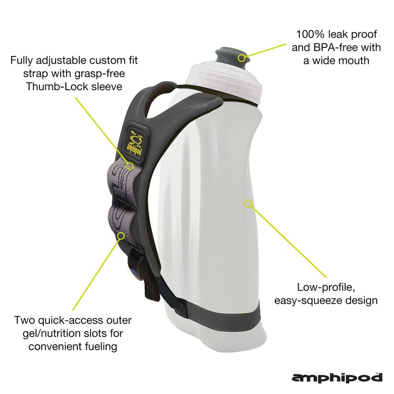 Amphipod Hydraform Ergo Minimalist Handheld Water Bottle, BPA-Free Hydration Pack