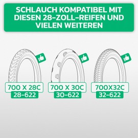 MOOVMOOV Inner Tube 700 (28") - For Tyres 28-622 (700x28C), 30-622 (700x30C) and 32-622 (700x32C) - Presta Valve 60mm - Pack of 2 - Road Bike & Gravel Bike