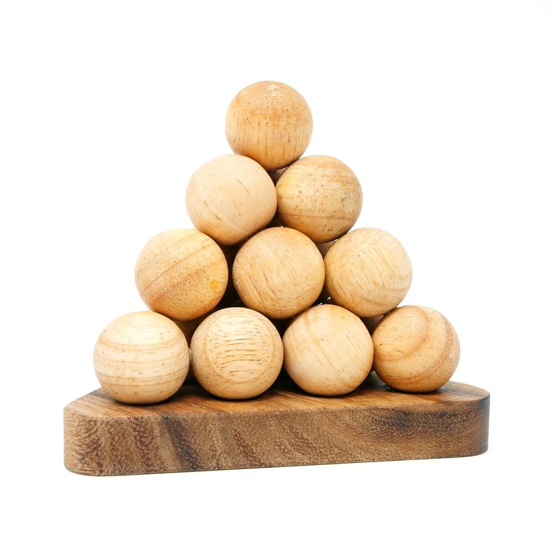 Cannonball Pyramid Puzzle - Premium Wooden Brainteaser Puzzle Gift -