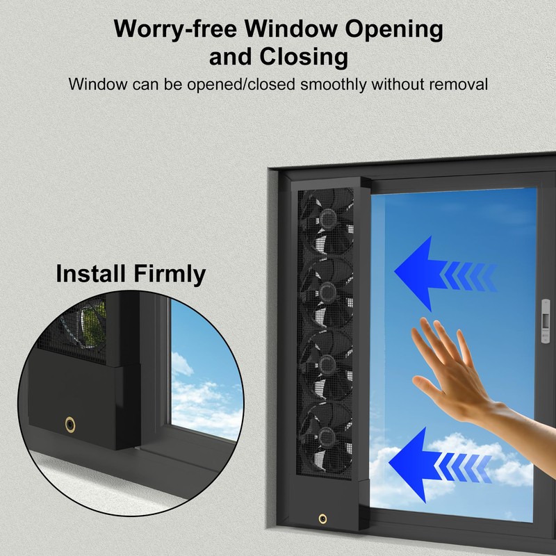 31.5-33.5 Inch Vertical Window Fan for Sliding Windows Exhaust Only