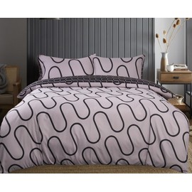 Hafaa Single Duvet Cover Set Soft Printed Bedding Set Brushed Microfiber Duvet Covers with Pillowcase (Black and Grey Wave 135x200 CM)