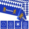 Bavarian Oktoberfest Party Tablecloth Decorations, Plastic Rectangular Blue and White