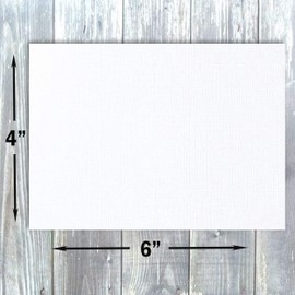 Hamilco Card Stock Blank Cards and Envelopes Flat 4" x 6" Linen White Cardstock Paper 100 Pack