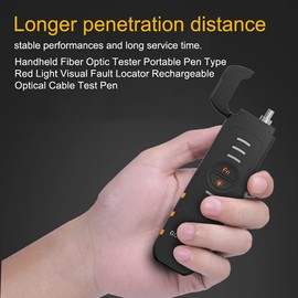 DEWIN FTTH Fibre Optic Tester, 15 km Visual Error Locator, 2.5 mm Universal Interface, Handheld Fibre Optic Tester for Maintenance of Fibre Networks