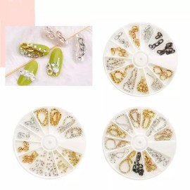 네일아트 스톤 체인 파츠 12p 세트 3종 [no.171스톤체인세트3] Nail Art Stone Chain Parts 12p Set 3 Types [no.171 Stone Chain Set 3]