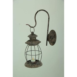 Things2Die4 Distressed Metal Vintage Lantern Wall Mounted Candle Sconce