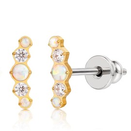 Limerencia F136 Pure Titanium Hypoallergenic Implant Grade Studs, G23 Small Dainty Cubic Zirconia Earrings for Women's Sensitive Ears