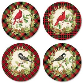 Forest Birds Christmas Envelope Seals - Set of 144 (4 Designs) Self-Adhesive, Flat-Sheet Seals, by Colorful Images