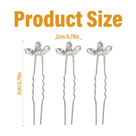 Silver Crystal Headband, Pack of 5 Flower Leaf Headpieces, U-Shaped Hair Accessories, Bride, Bridal Jewellery, Wedding Hair Pins, Diamond Hair Accessories for Wedding, Prom, Party, Girls, Silver