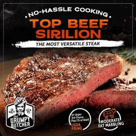 Grumpy Butcher Beef Sirloin Steak, 6 Pack (6 oz each) - Quality Steak Meat Birthday gifts for men