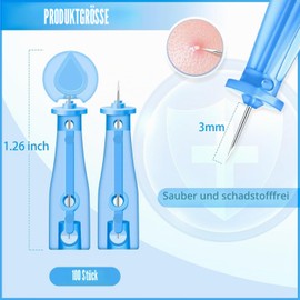 100 Pieces Disposable Acne Pimple Needles, Practical Acne Pimple Needles, Ultra Fine Simple Acne Needles, Effective Removal of Pimples and Blackheads, Home Use for Cleaning Skin