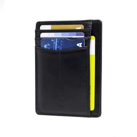 Zion & Co Slim Minimalist Front Pocket Wallet Leather Card Holder RFID Blocking Men Women