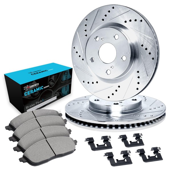 R1 Concepts Front Brakes and Rotors Kit |Front Brake Pads|