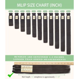 mlip Raw Bundles Human Hair Straight, No Tangle Shedding, Keep Texture Silky Soft After Multiple Washes, 15A Raw Indian Hair Bundles 10 Inches, Triple Lifespan 3X