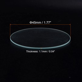 HARFINGTON 6pcs Watch Glass Crystal Lens, 45mm Dia. 1.1mm Edge Thickness Double Dome Round Clear Watch Glass Replacement Parts for Watchmaker Watch Glass Lens Replace