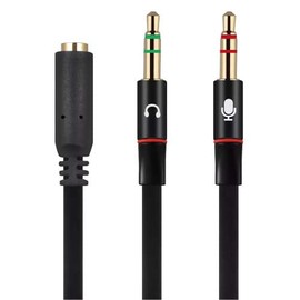 Lumen Lumen Φ3.5mm Audio Converter Splitter Cable LAV-4FEM CTIA Gold Plated 4 Pole F to 3 Pole M Stereo Plug + Microphone Plug Audio Mic AUX Cable