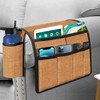 Joywell Thick Linen Armchair Caddy with Bottle Holder,Remote Contral Holder