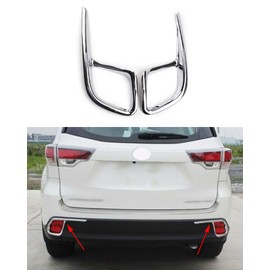 ANUNFRRE Car Accessories Fit for Toyota Highlander ABS 2014 2015 2016 2017 2018 2019 Lightning Design Rear Fog Light Lamp Cover Trim 2PCS