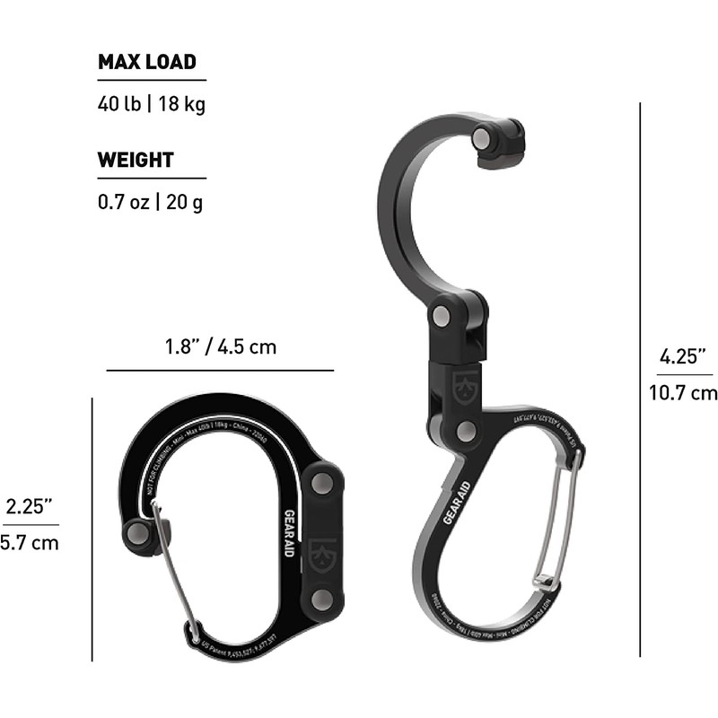 HERO CLIP MINI Hero Clip Mini Carabiner Shaped Hook Back