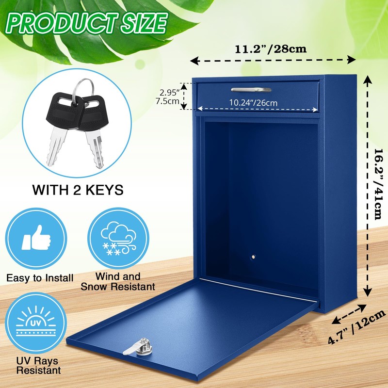 Yaocom Locking Mailbox with Key for Outdoor 16.2 x 11.2
