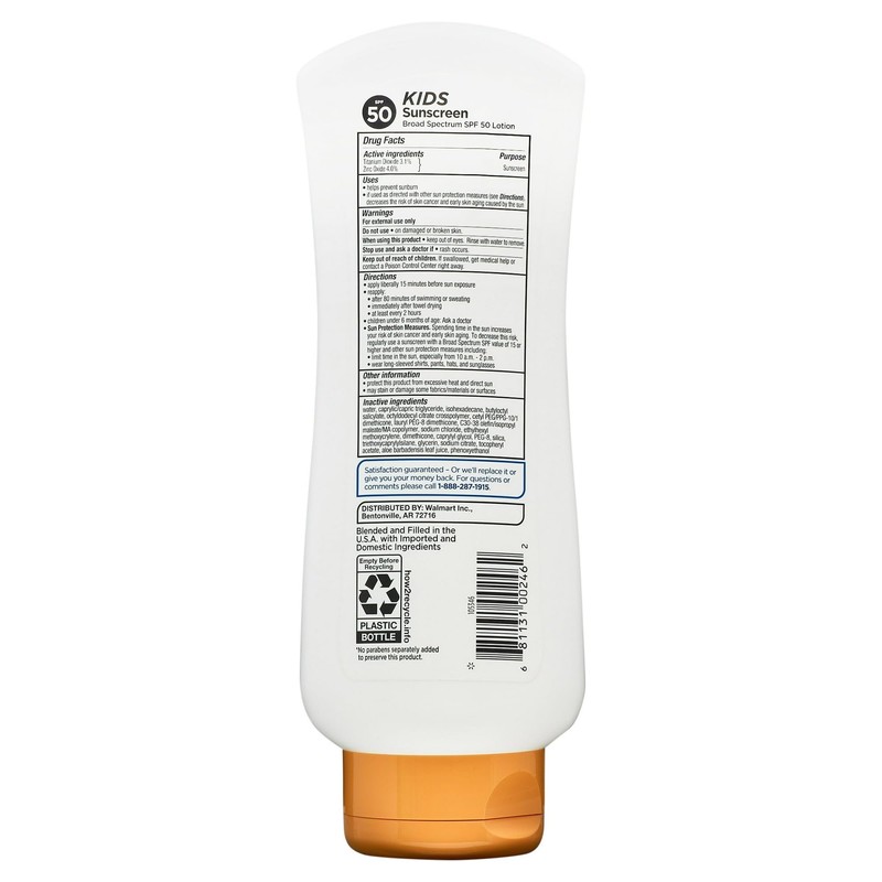 Equate sunscreen spf 50 for Kids- Broad Spectrum, 8 fl