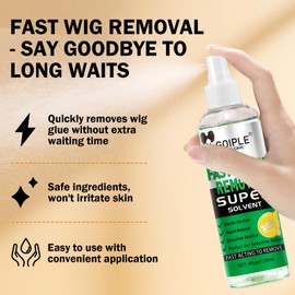 Goiple Tape in Extension Hair Glue Remover Spray - Wig Extensions Fast Acting Two Steps System Remover - Tape in Hair Extensions Removes Wig Glue & Tape & Residue - Hair Comb Rat Tail Comb Hair Clips Set