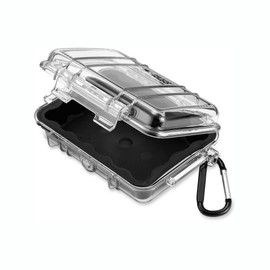 Pelican 1020-025-100 Micro Case with Clear Lid and Carabineer (Black)