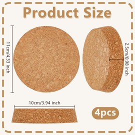 OLYCRAFT 4Pcs Large Cork Stoppers Cork Bottle Stoppers 100-110mm Tapered Cork Plugs Cork Canning Jar Lids Wood Tapered Cork Plugs Wooden Tapered Cork Stopper for Kitchen Wedding Favor Canning