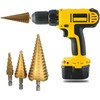 FIXTOOLS 3PCS HSS Step Bits, High Speed Steel Step Drill