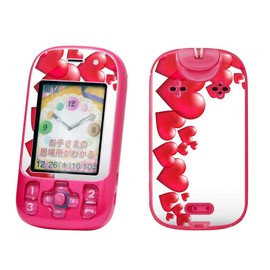 キッズ向ケータイ デザインスキンシール キッズケータイ スマホカバースマホケース フィルム シール ステッカー ラブリー au 京セラ マモリーノ3 mamorino3 ハート 000973 mamorino3-000973-ki