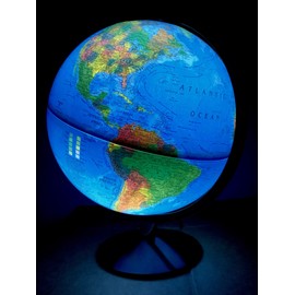 Replogle Odessa - Blue Ocean 2-Way Map, Illuminated World Globe, Raised Relief, Up-to-Date Cartography, Made in USA(12"/30cm Diameter)