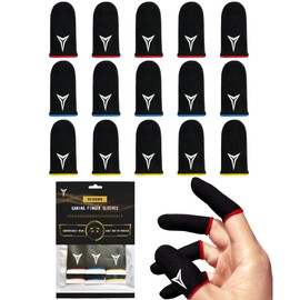 3 Colors 15 Pack E-Sports Light Model Gaming Finger Sleeves, 0.15mm Superconducting Nanofibers, Smooth Feel, Anti-Sweat, Extremely Thin, Fit All Touchscreen Devices