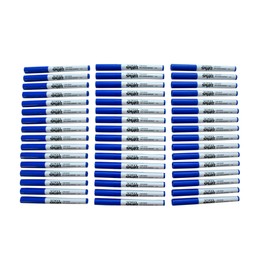 School Smart Dry Erase Pen Style Marker, Fine Tip, Blue, Pack of 48