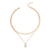 Layered Teardrop Necklace Paperclip Choker Necklaces for Women with Drop