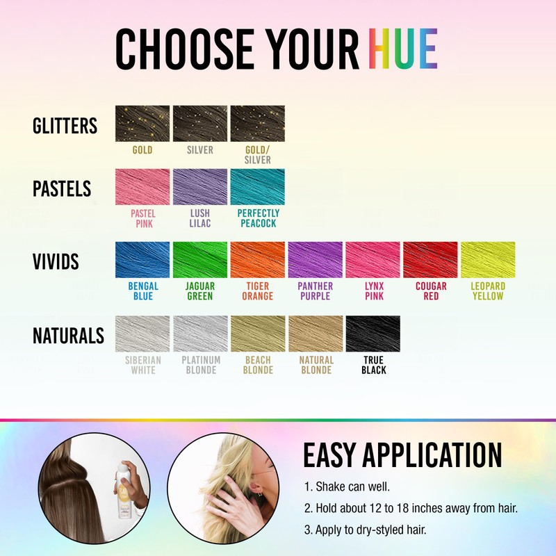 Punky Temporary Hair Highlight Spray – Natural Blonde, Washes Out,