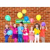 Withu Red Brick Wall Birthday Party Backdrop Cartoon Street Lamp