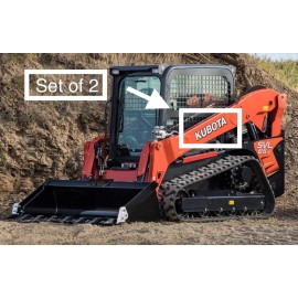 KUBOTA Skid Steer Excavator VINYL DECAL STICKER -WHITE w/ black  - 24” SET OF 2