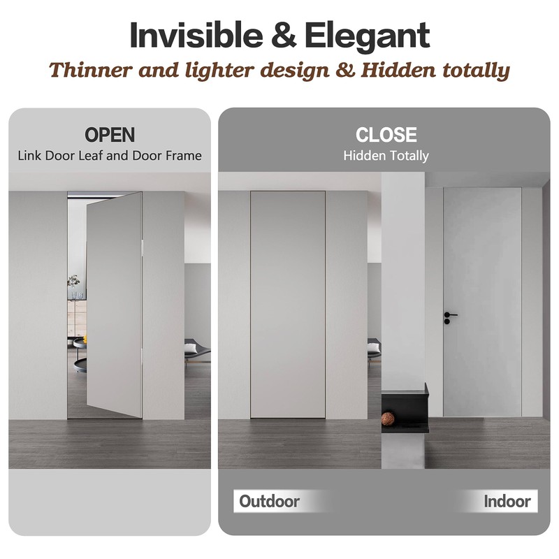 Onedaful 2 Kits 6 inch Stainless Steel Hidden Door Hinges