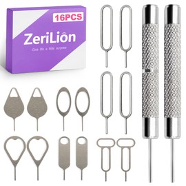 ZeriLion 16 Pack SIM Card Ejector Tool Kit, Phone Tray Opener Pin for Easy Removal, Standard Key for Most Cell Phones, Tablets and Other Mobile Devices