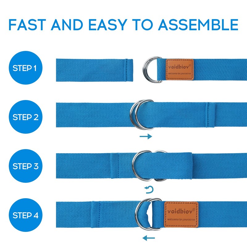 voidbiov D-Ring Buckle Yoga Strap 1.85 or 2.5M, Durable Cotton