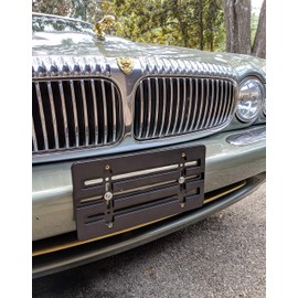 3 Front Bumper License Plate Tag Holder Mount Mounting Relocator Adapter Kit Bracket for Jaguar (All Models) Quantity Discount(9.95$ to 6.50$) (Each with 2 Screws + 4 Bolts & 4 Built in Nuts) (3)