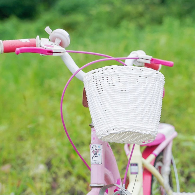 Children Bike Front Basket Bicycle Hanging Basket Bicycle PP Rattan